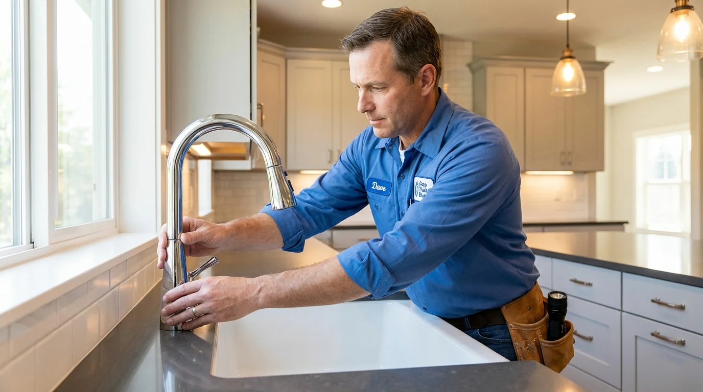 Kitchen faucet installation by Johns Plumbing LLC in Whiteville